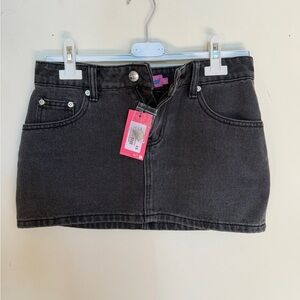 Edikted Charcoal Denim Mini Skirt